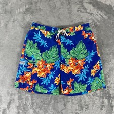 Polo Ralph Lauren Swim Shorts Mens XL Blue Tropical Floral Drawstring Cargo