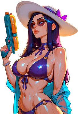 Pool Party Caitlyn Portrait Vinyl Car Decal Sticker 7'' Weatherproof