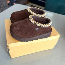 UGG Tasman Women s US 8 Brown Suede Lined Slip-On Slippers Rubber Sole