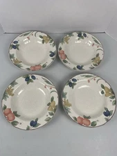 Mikasa Fruit Panorama Country Classics Rim Flat Soup Salad Bowls 9" Set Of 4
