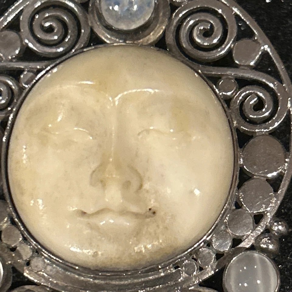  Булавка-кулон Sajen 925 Full Moon с родокрозитом, гранатом и лунным камнем - Изображение 2 из 4