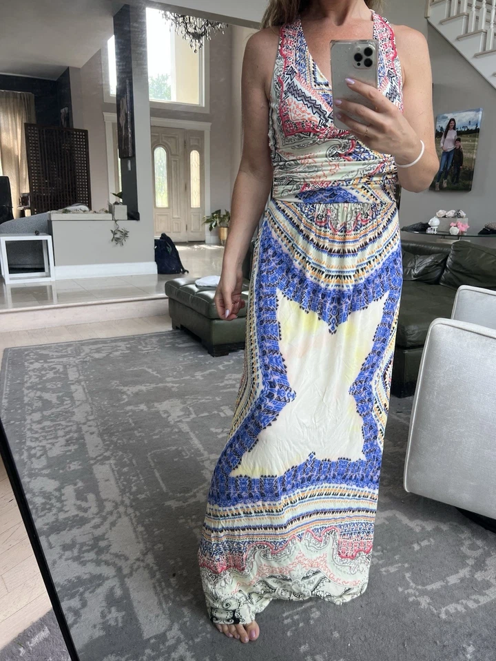 Vestido ETRO sin mangas jersey maxi vestido talla 42 M resort vacaciones acanalado Foto 2 de 4