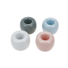 Savagrow 4pcs Mini Ceramic Toothbrush Holders Portable White/Blue/Grey/Pink