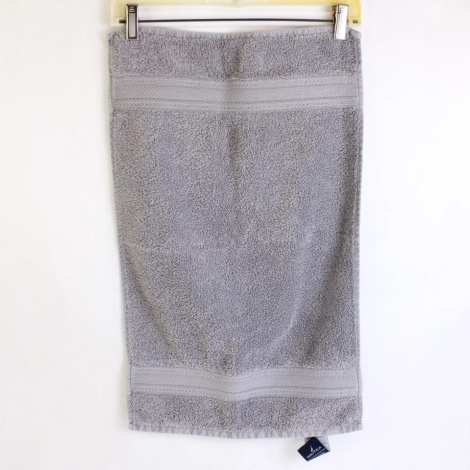 Lot Of 3 Nautica Blue Gray 2 Bath Towel 1 Hand Towels 100% Cotton - Image 2 of 4