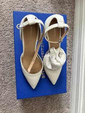 Bridal Heels Size 5.5 Ivory Pearl Ankle Strap New w/Box Stuart Weitzmann