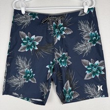 Hurley Mens 32 Navy Blue Tropical Floral Board Shorts Swim Trunks HSP23VMB