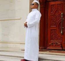 Men Islamic Pray Thobe Long Sleeve Jubba size 56