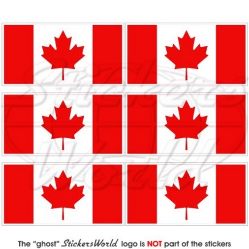 6x Ontario Flaggen-Aufkleber – 4x2,7 Cm, Wetterfest, Vinyl, Für Auto, Helm & Laptop