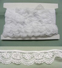 Gathered White Lace 20 metres 215