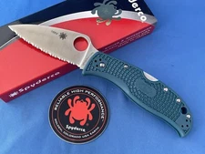 Spyderco C262SBLK390 Leaf Jumper Knife K390 Tool Steel Leaf Shape Serrated #155V