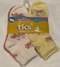 NWT Girls 4-Pack Low Cut Socks Size 4-10