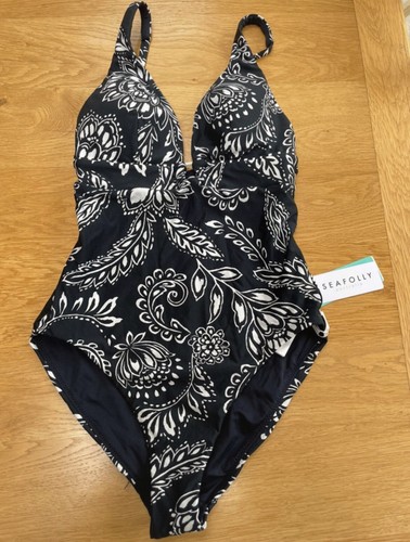 BNWT Seafolly One Piece Navy Blue Swimsuit Size 10 RRP 95 EBay