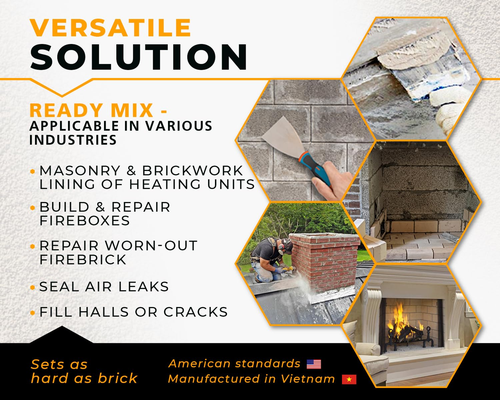 2400F High Temp Refractory Cement Mortar 5 Lb Heat Resistant Fireplace Kiln - 第 2/12 張圖片