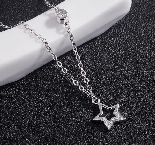 Pulsera de cadena cable colgante estrella de plata esterlina 925 real para adolescentes niñas mujeres - Imagen 6 de 8
