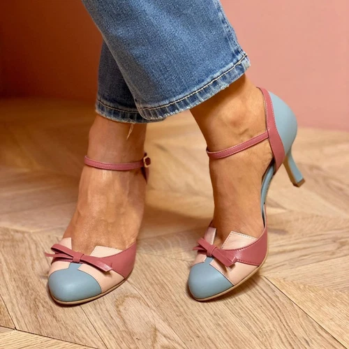 Women's Ankle Strap Buckle Stilettos Heels Sandals Bowknot Shoes Plus size 34-43 - Picture 2 of 11