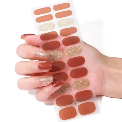 Christmas Nail Art Stickers Self-Adhesive DIY Wraps Full Cover Gel Polish ZH265