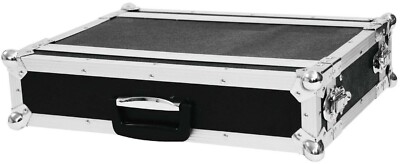 ROADINGER Effektrack CO DD 2 HE, 24 cm tief, schwarz Doubledoor Effekt Rack Case