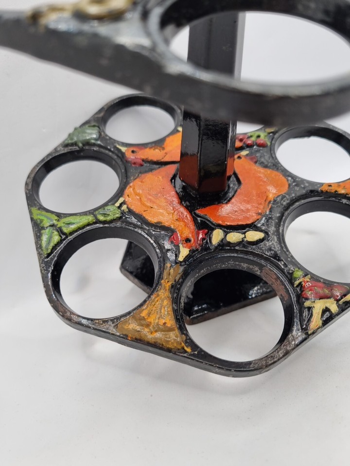 Vintage Cast Iron Egg Holder Hen Dozen 12 Eggs Stand Black With Hand Finish eBay