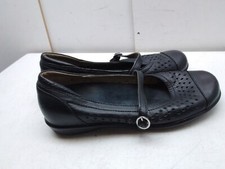 Aetrex Black Leather Ballet Flat Mary Jane Comfort Casual Women Shoes 6M 37