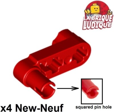 Lego Technic 4x Liftarm 1x3 2 Axle Pin Crank Kurbel rot/red 61408 NEU