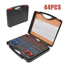 44Pcs Inch & Metric Set Nut and Bolt Thread Checker Identifier Thread Gauges Box