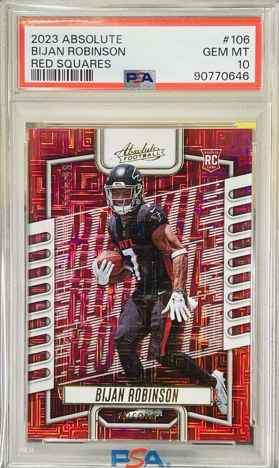2023 Panini Absolute - Rookies Red Squares #106 Bijan Robinson /499 (RC)