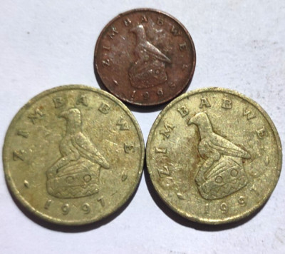 Zimbabwe 2 Dollars (2 ZWD) - 1997 Two coins and 1 Cent 1995 - 3