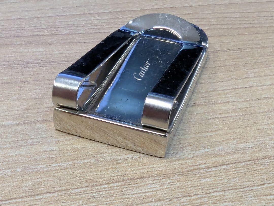 Cartier C Motif Money Clip Bill Clip Leather Metal Black Silver | eBay