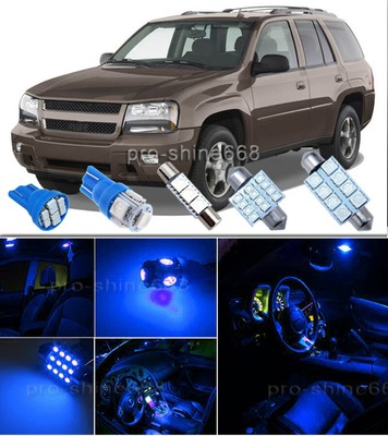 Blue Led Interior 13pcs Lights Kit For Chevrolet Chevy Trailblazer 2002 2009 Ebay
