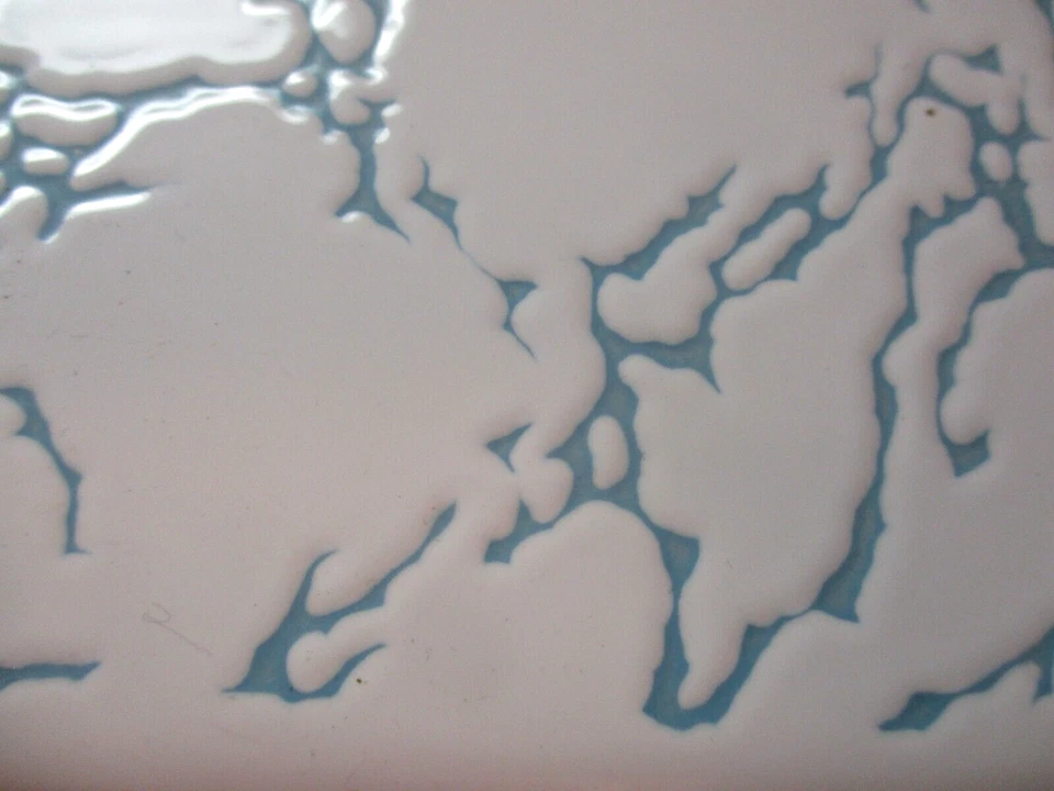 1 Azulejo de Pared NTK Japón Polvo Azul Veado Sobre Blanco Porcelana Cerámica De Colección Foto 2 de 4