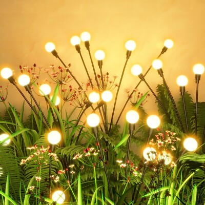 Flumy Solar Lights Outdoor Waterproof 6 Pack, Upgraded Outdoor Firefly Light ...