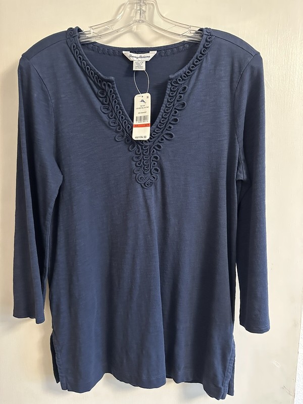 WOMENS TOMMY BAHAMA BLUE LUX JERSEY BELL SLEEVE TUNIC - XS - NWT