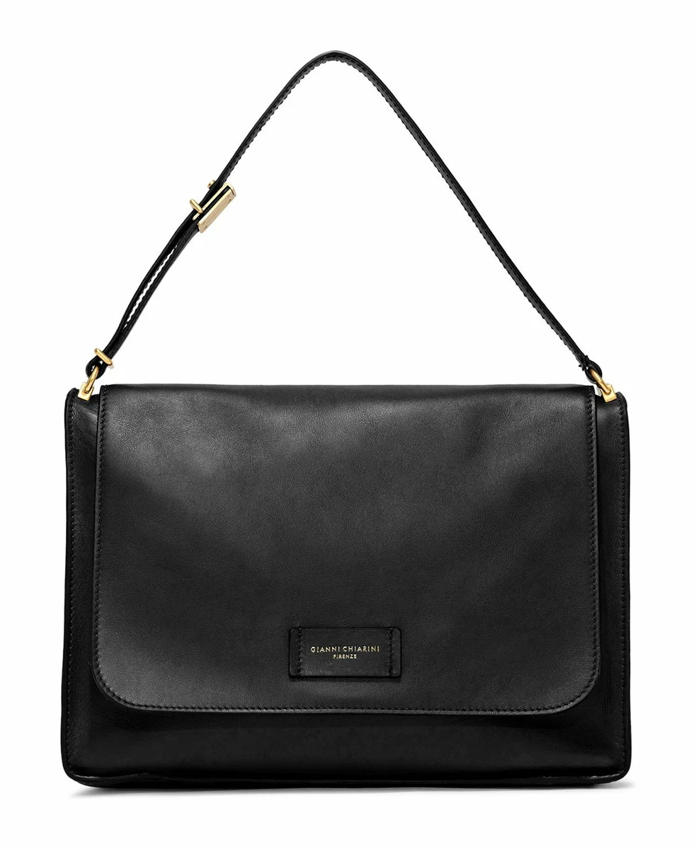 Sac Bandoulière Gianni Chiarini Kate En Cuir De Vache Noir - Neuf Avec étiquettes - Vintage