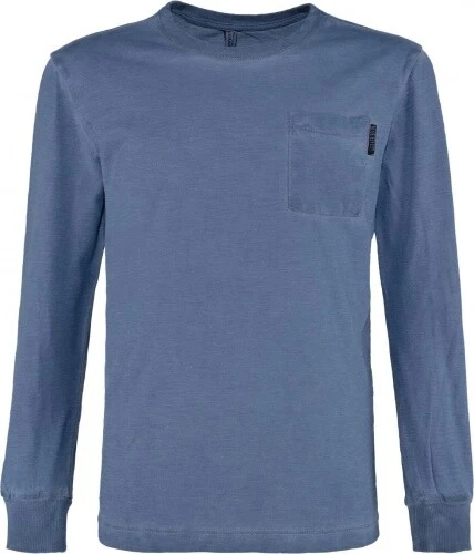 Lässiges LA Shirt in Denim Blue Uni mit Brusttasche, REG Fitting von BLUE EFFECT