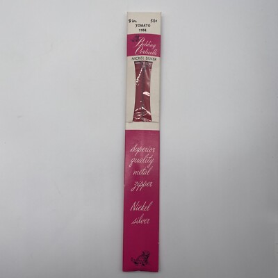 Vintage Belding Corticelli Red Zipper 9 Inch New Old Stock