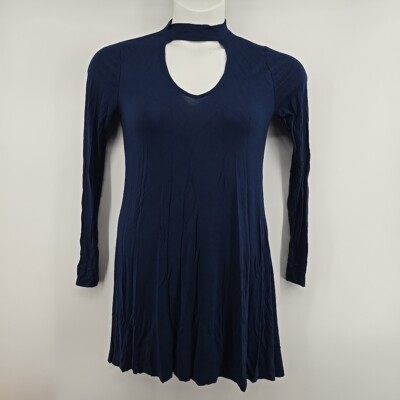 Express Small Long Sleeve High Keyhole Neck Dress | eBay