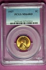 1937 PCGS MS64 RD Lincoln Wheat Cent #B43692