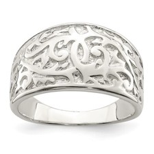 Sterling Silver Swirl Design Ring Size 8