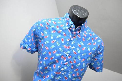 J Crew Button Up Dress Shirt Popsicle Casual Short Sleeve Pocket Mens Sz Small - Picture 4 of 7