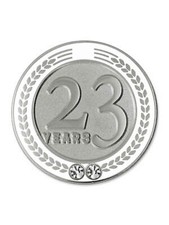 PinMart's 23 Years of Service Award Employee Recognition Gift Lapel Pin - White