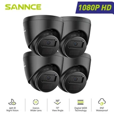 SANNCE 4pcs HD 1080P Outdoor Security Camera 2MP Video Dome CCTV IR Night Vision