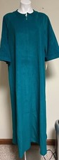 Vanity Fair Housecoat Robe Long Sleeve Zips Vintage Large New with tags Green