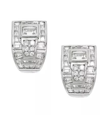QVC TOVA for Diamonique Sterling Silver Wedding Earrings Clip-On