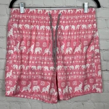 Boardies pink elephant positive vibes swim shorts trunks, sz L, NWT $75