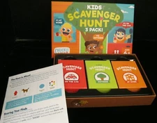 KIDS SCAVENGER HUNT 3 PACK GAME #1 AT HOME, #2 OUTSIDE, #3 IN THE CAR ~ 100% COM