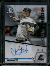 2020 Bowman Chrome Hidden Finds Auto Jordan Yamamoto #HFA-JY Miami Marlins /99