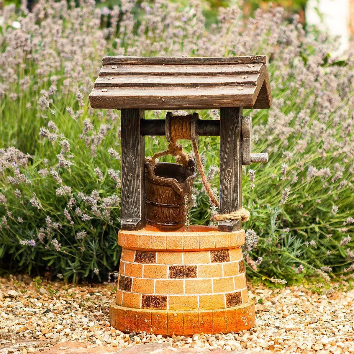 Solar powered water 2024 feature for garden