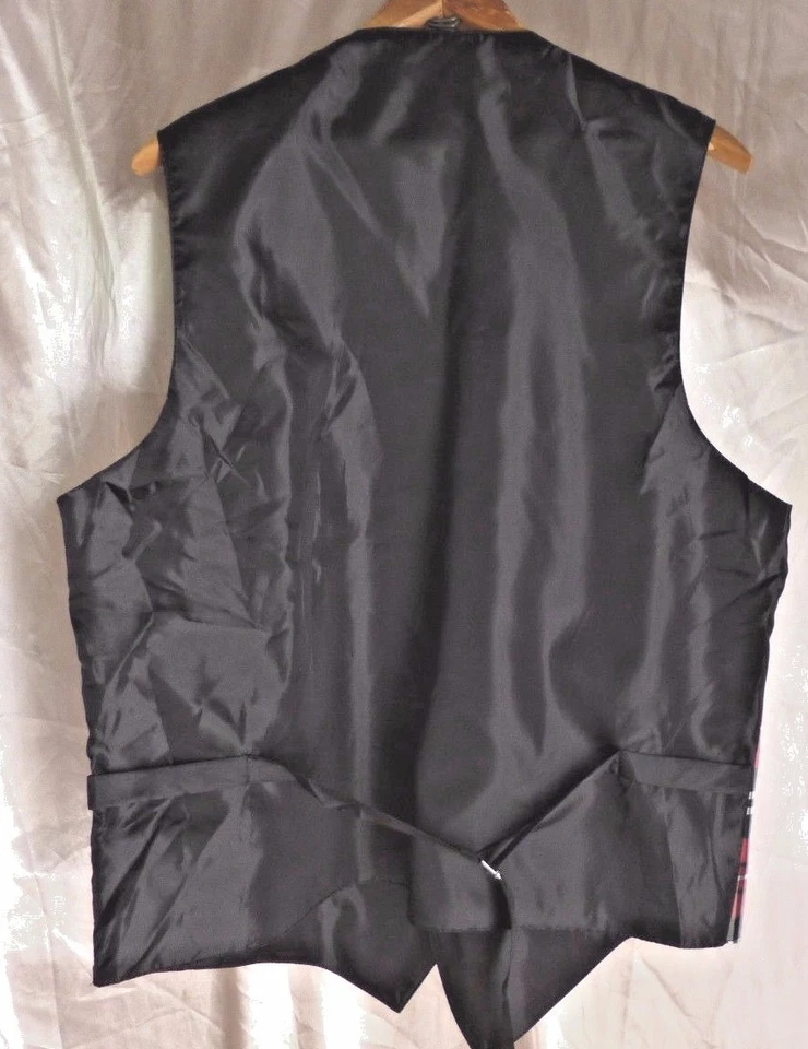 Chaleco Vesuvio Napoli Italia Rojo Negro Blanco Cuadros Poli Abotonado Mediano Foto 4 de 4