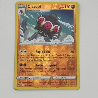 Claydol 145/264 Rare Fusion Strike Pokemon Reverse Holo Lightly Played