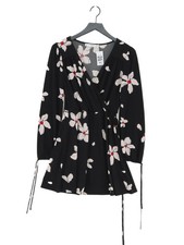 Mango Wrap Midi Dress S in Black